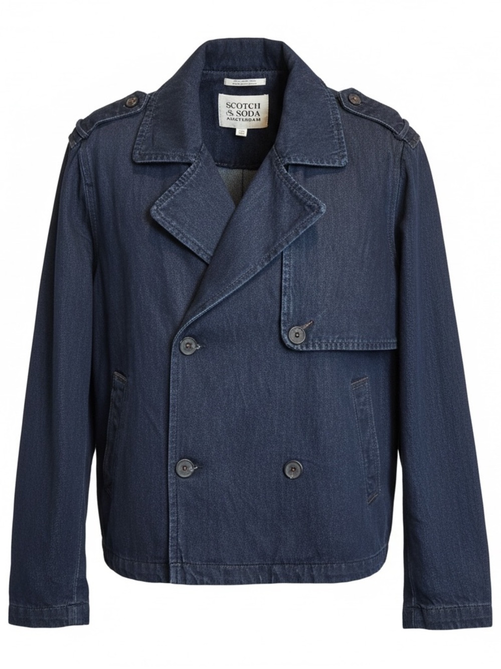 Scotch & Soda Navy Double-Breasted Field Jacket